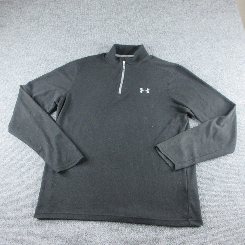 Under Armour ColdGear Pullover Mens L Black 1/4 Zip Long Sleeve Thermal Athletic